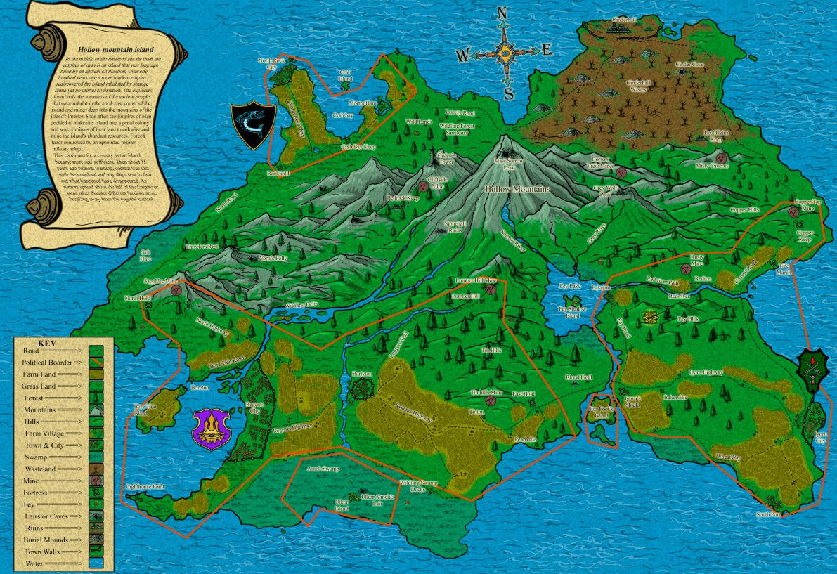 Map of Hollow Mountain Island